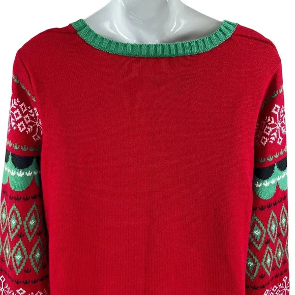 33 Degrees 3XL Merry Bright Ugly Christmas Sweater Cat Boots Embellished Holiday - Picture 7 of 13